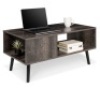 Wooden Mid-Century Modern Coffee Accent Table w/ Open Storage Shelf, Appears New