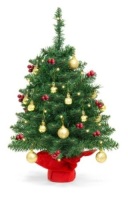 22in Tabletop Christmas Tree w/ Lights, Berries, Ornaments