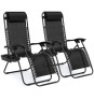 Set of 2 Adjustable Zero Gravity Patio Chair Recliners w/ Cup Holders, Appears New