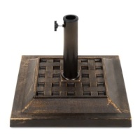 26lb Steel Square Patio Umbrella Base Stand, Basketweave Pattern