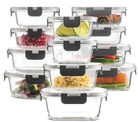 FineDine 24-Pc&nbsp;Glass Food Storage Set, E-Comm Return, Retail 39.99