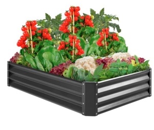 Outdoor Metal Raised Garden Bed for Vegetables, Flowers, Herbs,E-COMMERCE RETURN