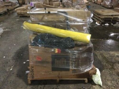 Pallet of Uninspected E-Comm Returns & Salvage Items. Items May Be Broken and Incomplete, Boxes May Be Wet&nbsp;