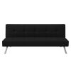 Serta Chelsea Convertible Sofa, Lounger and Full Size Bed, Black Fabric