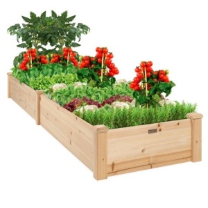 8x2ft Wooden Raised Garden Bed Planter for Garden, Lawn, Yard,APPEARS NEW 
