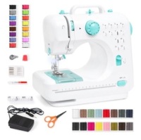 6V Portable Foot Pedal Sewing Machine w/ 12 Stitch Patterns, Teal