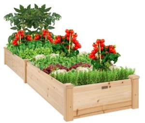 8x2ft Wooden Raised Garden Bed Planter for Garden, Lawn, Yard,APPEARS NEW