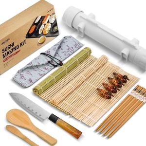 ISSEVE Sushi Making Kit, All In One Sushi Bazooka Maker with Bamboo Mats - Appears New 