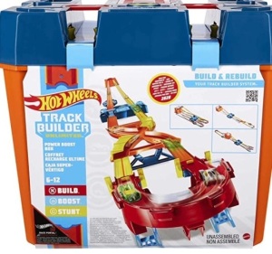 Hot Wheels Track Builder Unlimited Power Boost Box Compatible id Four Plus Builds 20 feet of Track Gift idea for Kids 6 7 8 9 10 and Older,NEW