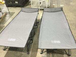 Lot of (2) Osage River XL Folding Camping Cot with Pocket and Built-In Pillow