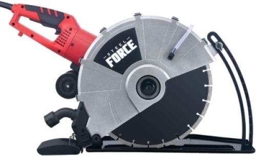 Steel Force KPC 3551&nbsp;14" Wet/Dry Corded Circular Concrete Saw/Power Angle Cutter 2600W w/Water Line & Guide Roller - Appears New&nbsp;