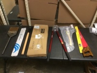 Lot of Tools Including, 26" Hand Saw, Framing Hammer, Loppers, and Sprocket Nose Bar, See Pics - E-Comm Returns, Appear New&nbsp;