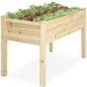 BCP # 2383 : Elevated Raised Wood Planter Garden Box 