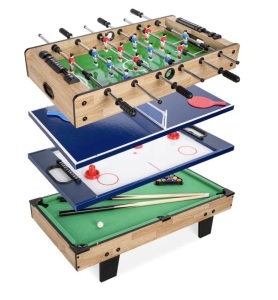 4-in-1 Multi Game Table Set w/ Air Hockey, Table Tennis, Billiards, Foosball,APPEARS NEW