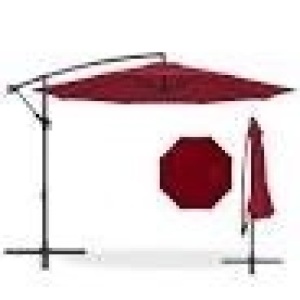 BCP # 5685 : 10 Ft Offset Hanging Market Patio Umbrella W / Easy tilt 