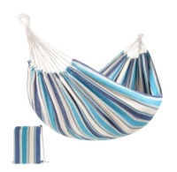 2-Person Brazilian-Style Double Hammock w/ Portable Carrying Bag, Ocean