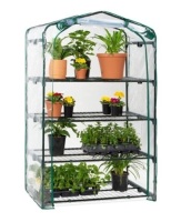 4-Tier Mini Portable Indoor Outdoor Greenhouse w/ Steel Shelves - 40in