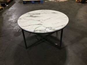 Round Faux Marble Table - Scratched