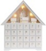 PIONEER-EFFORT 18 Inch Christmas White Wooden Advent Calendar House with 24 Drawers and Led Lights Countdown to Christmas Decoration - Appears New&nbsp;