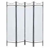 Best Choice Products SKY3027 Home Accents 4 Panel Room Divider White,APPEARS NEW