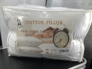 Pack of 2 Cotton Pilllows, Vacum Sealed, Appears New 