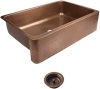 Sinkology Farmhouse/Apron-Front Handmade Pure Solid Copper 33 in. Single Bowl Kitchen Sink in Antique Copper. New with Small Bend (SEE PICTURES)
