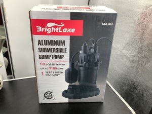 BrightLake, Aluminum Submersible Sump Pump, Appears New