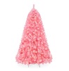 Pre-Lit Artificial Christmas Tree w/ 947 Tips, 350 Lights, Metal Stand, 6ft, Pink