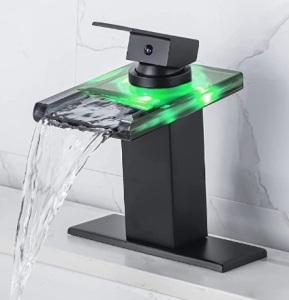 LED Bathroom Waterfall Faucet, Appears New, Retail 64.99, Sold as is