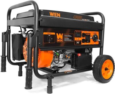 WEN 56475 4750-Watt Portable Generator with Electric Start and Wheel Kit 