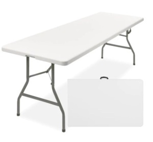 8ft Portable Folding Plastic Dining Table w/ Handle, Lock