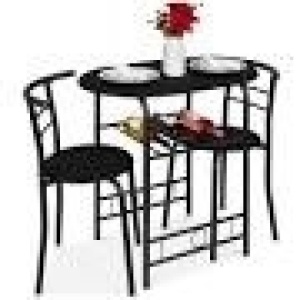BCP # 5875 : 3 Piece Wood Dining Table  Round set W 2 Chairs 
