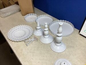 Set of White Dessert Trays