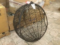 Pier1 Imports Crazy Wavy Round Swingasan&nbsp;Wicker Hanging Papasan Chair. NEW