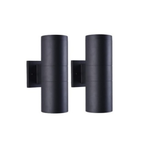 Case of (6)&nbsp;Mirrea Modern Outdoor Porch Lights&nbsp;Matte Black Aluminum Cylinder and Tempered Glass Cover Waterproof Wall Sconce 2 Pack (12 Total Sconces)&nbsp;&nbsp;