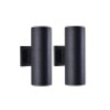 Case of (6)&nbsp;Mirrea Modern Outdoor Porch Lights&nbsp;Matte Black Aluminum Cylinder and Tempered Glass Cover Waterproof Wall Sconce 2 Pack (12 Total Sconces)&nbsp;&nbsp;