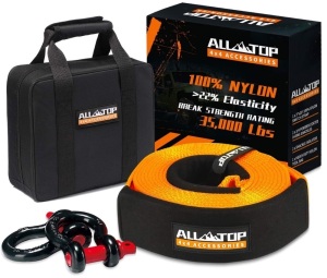 ALL-TOP Heavy Duty Tow Strap Recovery Kit, Appears New, Retail 55.98