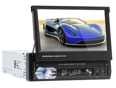 7" Retractable Car Stereo BT MP5 Player 1Din In-dash SD/USB/AUX/FM