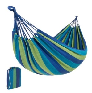 2-Person Brazilian-Style Double Hammock w/ Portable Carrying Bag, Blue