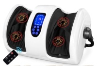 Reflexology Shiatsu Foot Massager w/ High-Intensity Rollers, Remote Control, Pearl White