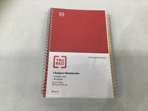 TruRed 3 Pack Notebooks, New, Retail 10.79