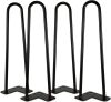 WEN TL16B 16-Inch Mid-Century Modern Satin Black Hairpin Table Legs, 1/2″ Diameter, Set of 4 