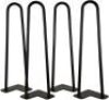 WEN TL16B 16-Inch Mid-Century Modern Satin Black Hairpin Table Legs, 1/2&Prime; Diameter, Set of 4&nbsp;