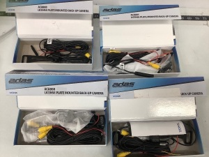 Lot of (4) Voxx ADAS License Plate Back Up Cameras, Untested, E-Comm Return, Retail 399.96