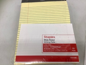 Staples Wide Ruled Writing Pads 12 Pack, E-Comm Return, Retail 15.99