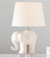 Pottery Barn Kids Ceramic Elephant Lamp, White, Like New, Retail - $165