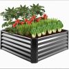 Outdoor Metal Raised Garden Bed for Vegetables, Flowers, Herbs - 4x4x1.5ft