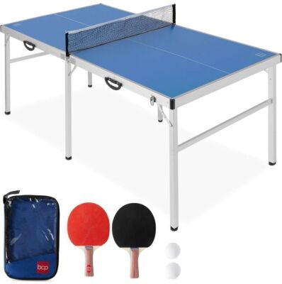 Portable Ping Pong Table Tennis Game Set w/ Paddles, Balls - 6x3ft