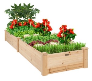 8x2ft Wooden Raised Garden Bed Planter for Garden, Lawn, Yard