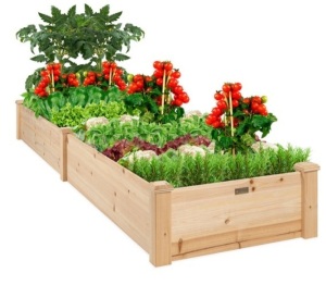 8x2ft Wooden Raised Garden Bed Planter for Garden, Lawn, Yard